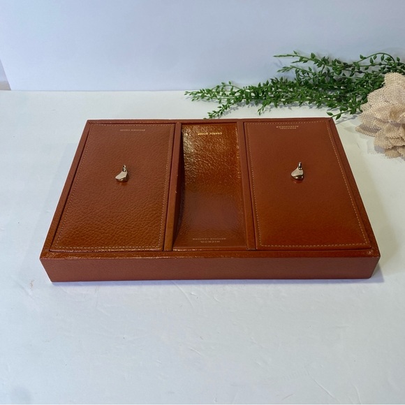 Genuine Leather Vintage Hickok Golf Theme Men's Dresser Top Caddy Valet - Picture 2 of 12